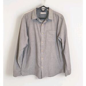 Hawker Rye Shirt Men's Large Long Sleeve Cotton Grey Button Down casual business
